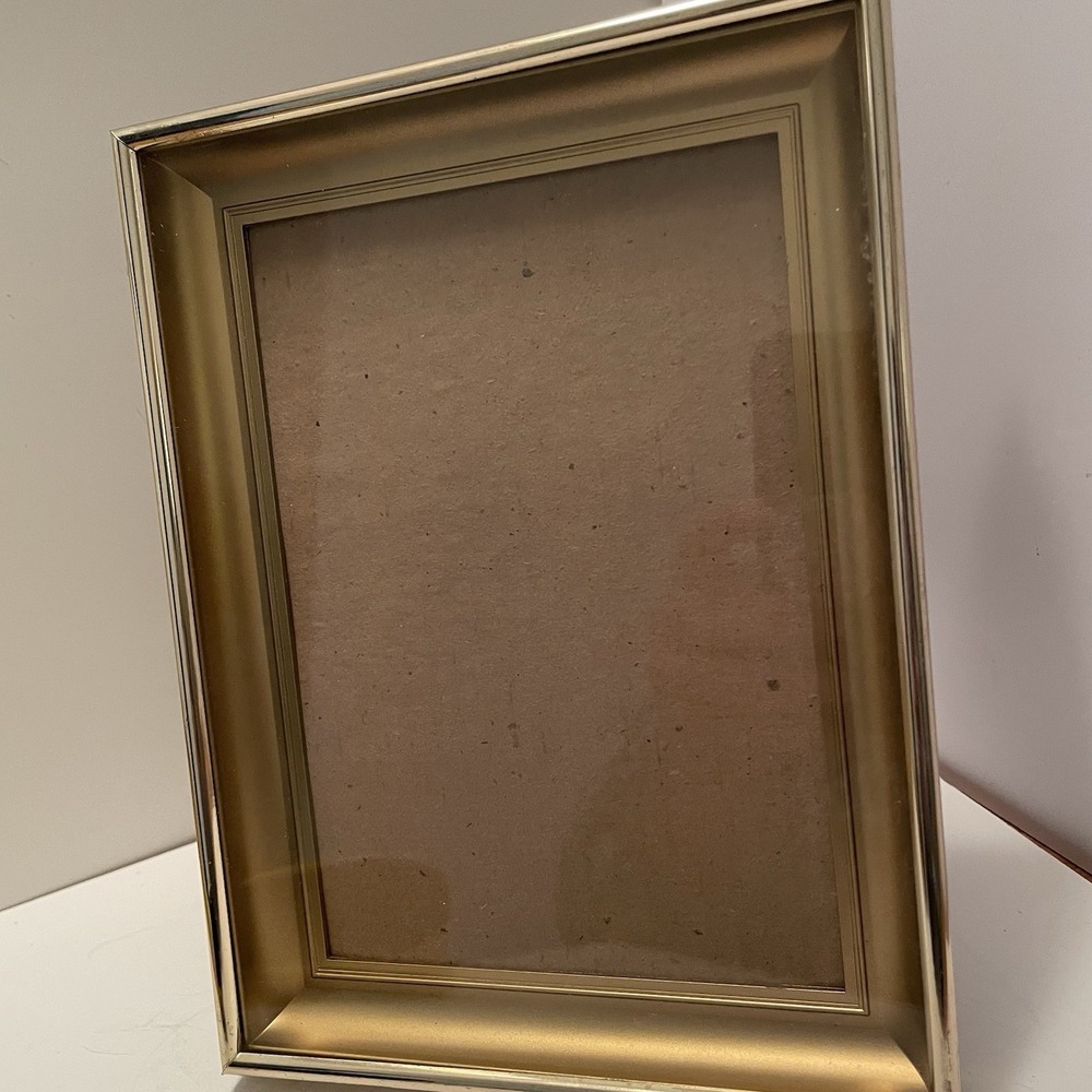 Vintage Gold Metal Shadow Box Photo Frame 5 X 7 Retro MCM
